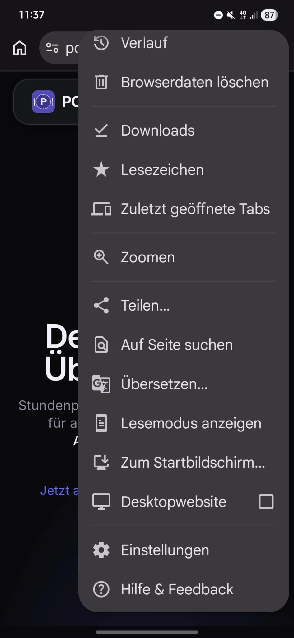 Schritt 02: Menü öffnen